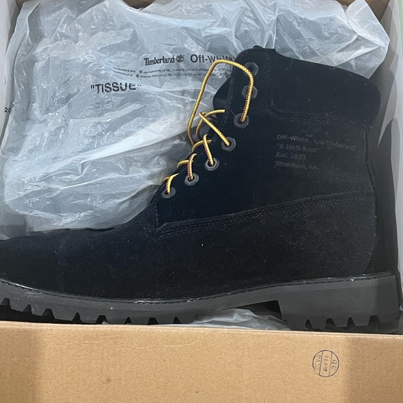 Off-White Other - Off-White x Timberland black velvet boot